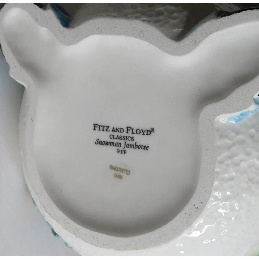 FITZ & Floyd Classics Handcrafted Snowman Jamboree Pitcher 10